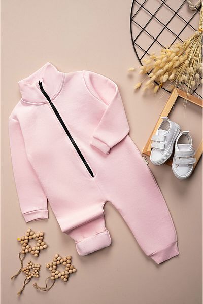 Beniizle Children's Winter 3 Thread Raised Zippered Jumpsuit