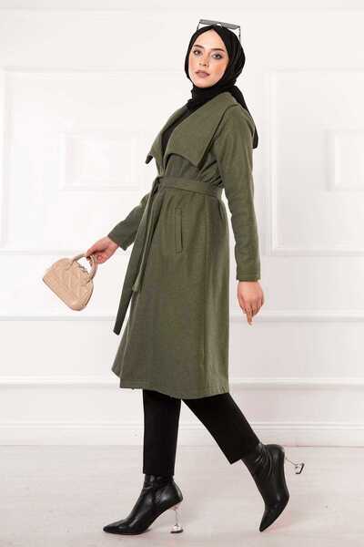 EBRUTESETTÜR Mobile Belted Shawl Collar Stamp Coat