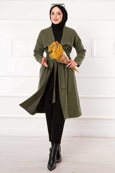 EBRUTESETTÜR Mobile Belted Shawl Collar Stamp Coat