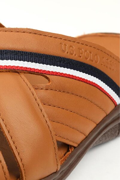 U.S. Polo Assn. delmar hakiki gerçek deri taba anatomik taban erkek terlik
