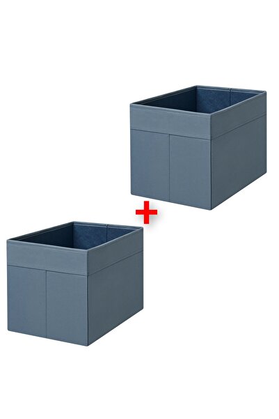 IKEA 2 Adet Saklama Kutusu 35x25x25 Cm İkea 2'li Set Çok Amaçlı Dolap İçi Düzenleme Kutusu Polyester Kutu