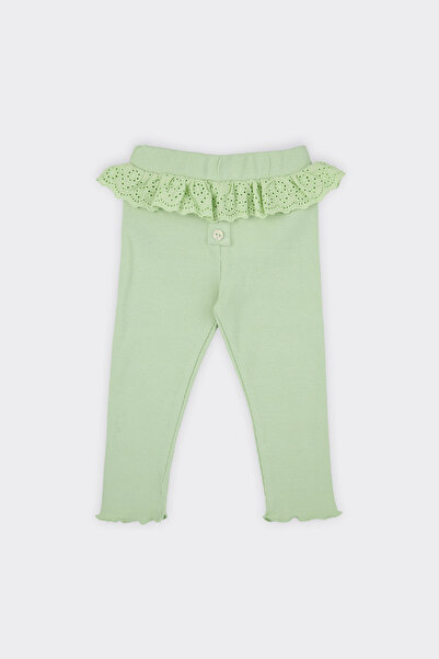 Panço Kız Bebek Dantel Detaylı Mint Tayt