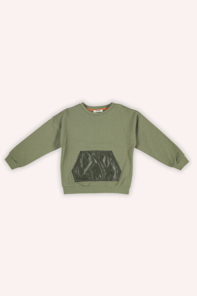 Panço Erkek Çocuk Cepli Haki Sweatshirt