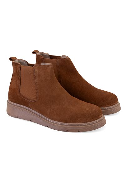 Desa Raven Tan Women's Desacomfort Elastic Suede Leather Boots