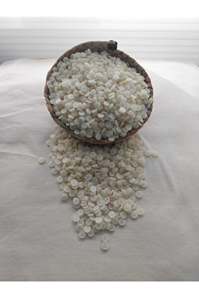 Tasarım Ecru Color 0.8 mm Diameter Polyester Button 50 Pieces.