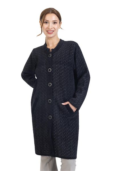 Mutlu City New Season 2023/2024 Middle Age Women's Buttoned Lurex Angel Pattern Knitwear Knitted Long Mother Cardigan 8166