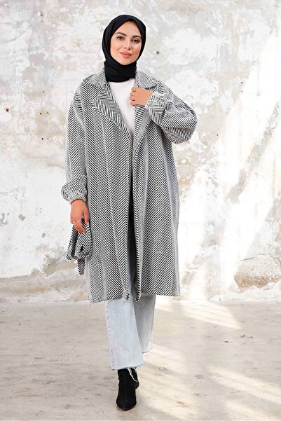 Bestenur Esilay Belted Oversize Cap 1244 - White