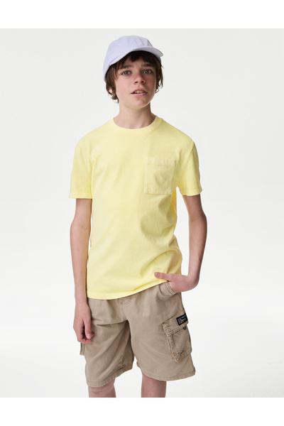 Marks & Spencer Saf Pamuklu Kısa Kollu T-Shirt (6-16 Yaş)