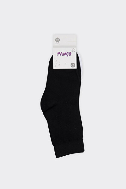 Panço Unisex Çocuk 2'li Basic Siyah-Beyaz Soket Çorap