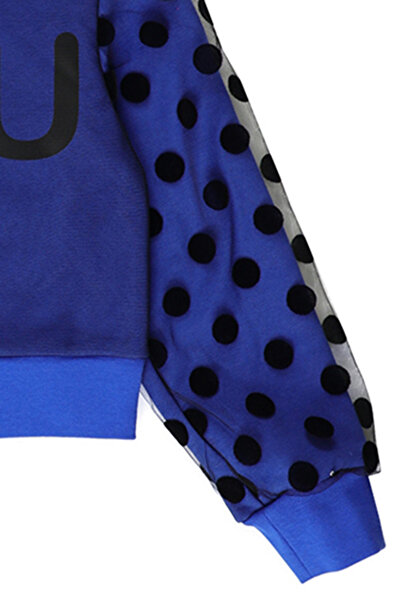 Panço Lány - cipzáras Sax pulóver tüll- és hímzéssel