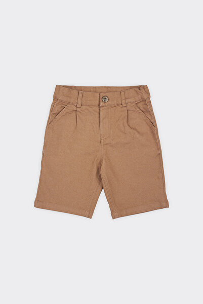 Panço Erkek Çocuk Düğmeli Kahve Şort