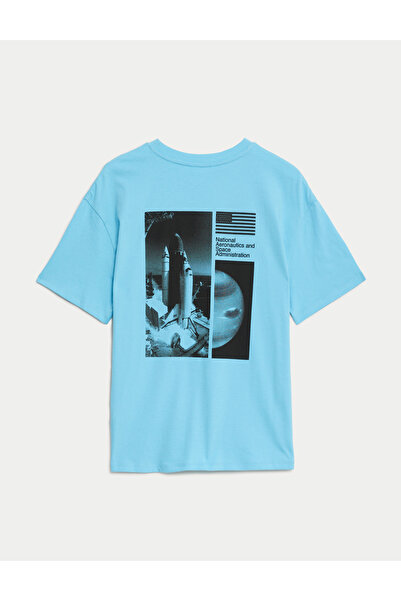 Marks & Spencer Saf Pamuklu NASA™ T-Shirt (6-16 Yaş)