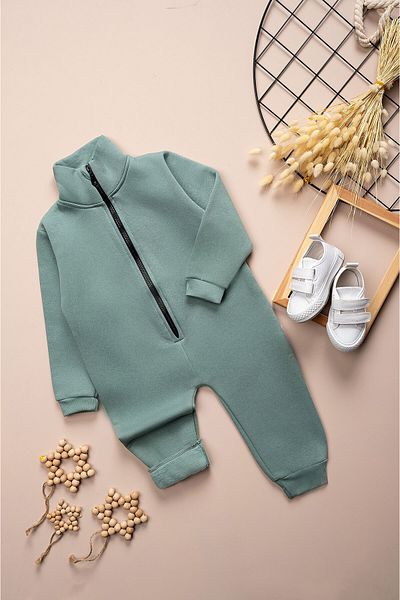 Beniizle Children's Winter 3 Thread Raised Zippered Jumpsuit