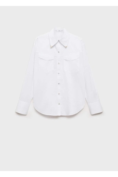 MANGO Woman Cămașă cu detalii metalice