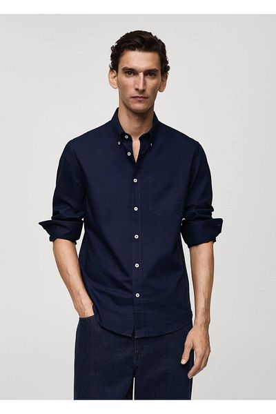 MANGO Man Βαμβακερό πουκάμισο Oxford με κανονική εφαρμογή
