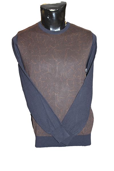Diandor Men's Crew Neck Knitwear Sweater 2325073   - Brown Coffee