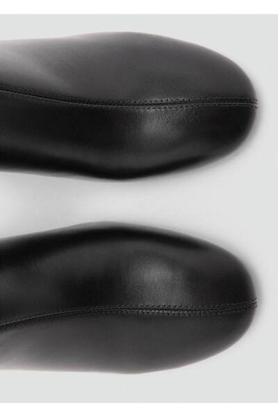 MANGO Woman Dlouhé kožené kozačky