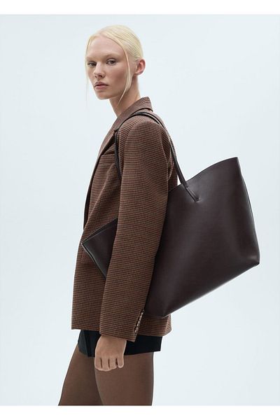 MANGO Woman Karierter Blazer mit Hahnentrittmuster