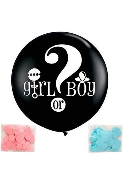 Paparti 18" Gender Balloon Pink Large Size Confetti Baby Girl Gender Learning Party 45cm