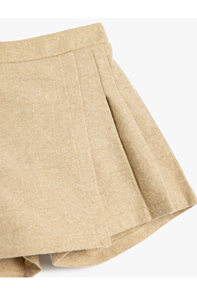 Koton Normal Bel Regular Fit Sarı Kız Çocuk Şort 5WKG40044AW