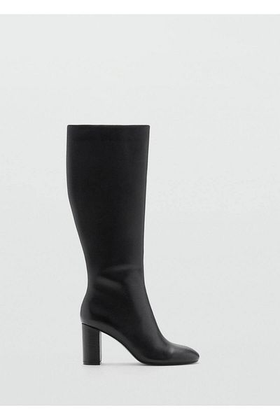 MANGO Woman Lange Lederstiefel