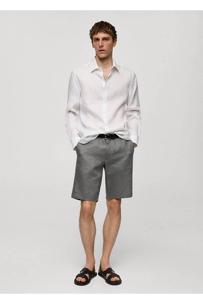 MANGO Man Hemd mit normaler Passform, 100 % Leinen