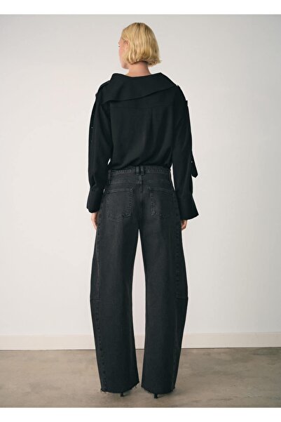 MANGO Woman Blugi largi cu talie joasă