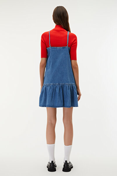 Mudo VOLANLI ASKILI MİNİ JEAN ELBİSE