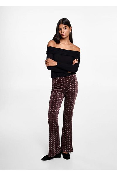 Mango Teen Jambiere evazate cu modele de catifea