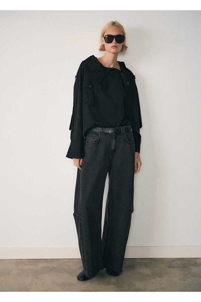 MANGO Woman Low Waisted Wideleg Loose Jeans