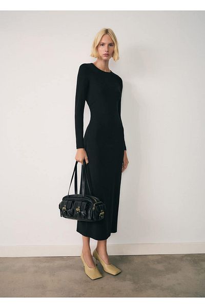 MANGO Woman Cotton midi dress