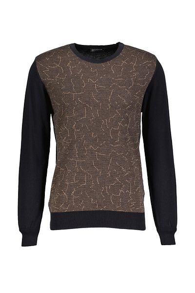 Diandor Men's Crew Neck Knitwear Sweater 2325073   - Coffee