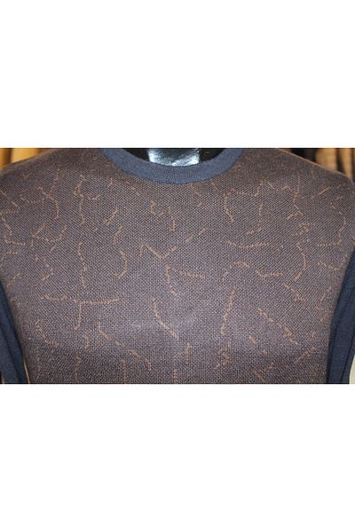 Diandor Men's Crew Neck Knitwear Sweater 2325073   - Brown Coffee