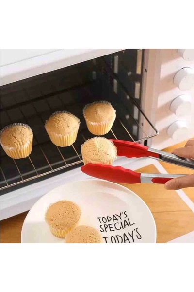 Epinox Barbekü Maşası Silikon 25 Cm Kırmızı (BMK-25)