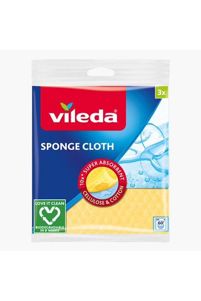 Vileda 3-Piece Sponge Cloth Set - 25x18.5x1 cm