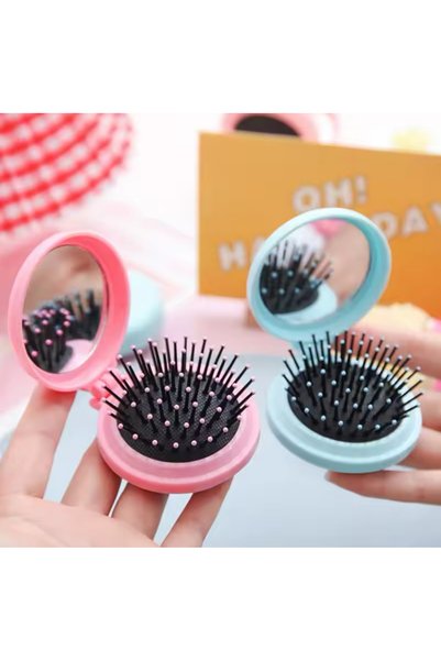 synshop Sanrio Kuromi Cinnamoroll My Melody - Folding Comb with Mirror Hair Brush Gift Chip Mirror