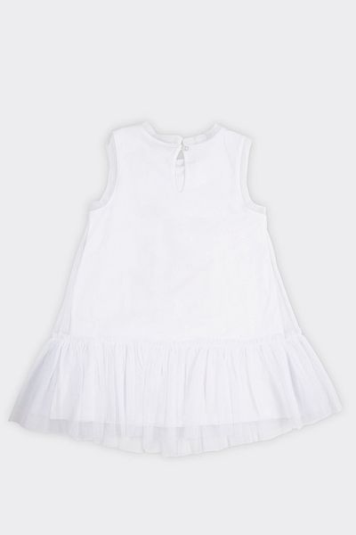Panço Weißes Tüllkleid für Babys mit bedrucktem Detail