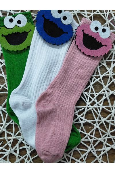 ÖZKARDEŞLER BABY Baby and Kids Knee Socks Felt Fuzzy Set of 3