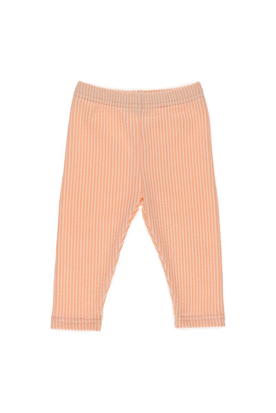 Panço Kız Bebek Çizgili Yumuşak Dokulu Somon Tayt
