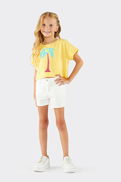 Panço LowSleeveT-ShirtwithPrintDetail