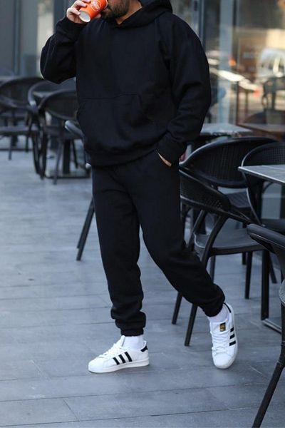 ruNadeS Ανδρικό Σετ Φούτερ Oversize Kangaroo Pocket Leg - Home Wear
