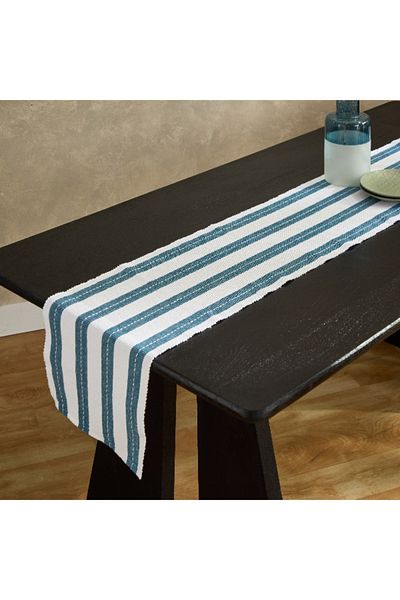 Home Box Harley Azure Ribbed Table Runner - 33x120 cm