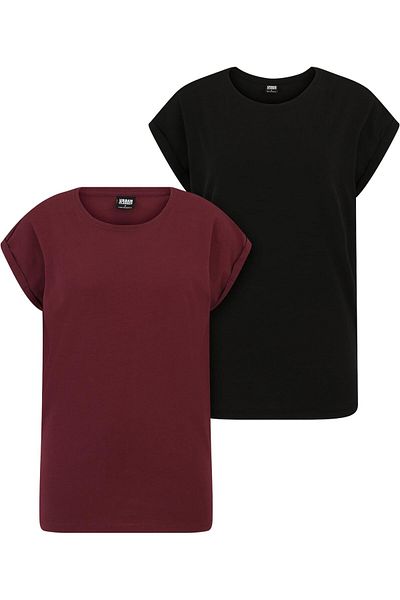 Urban Classics Damen Ladies Extended Shoulder Tee 2-pack