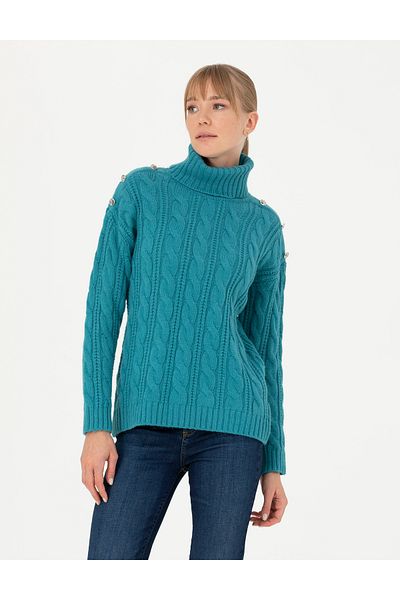 Pierre Cardin Petrol Regular Fit Turtleneck Sweater 50276220 -Vr102