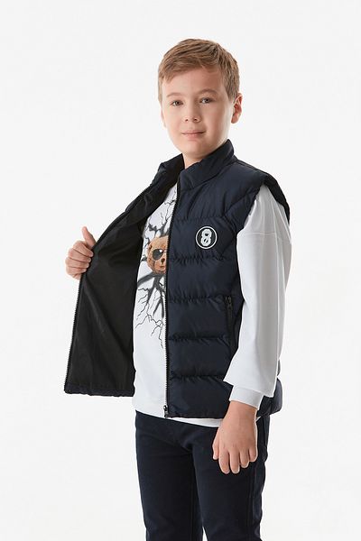 Fulla Moda Zippered Stand Collar Boy's Inflatable Vest