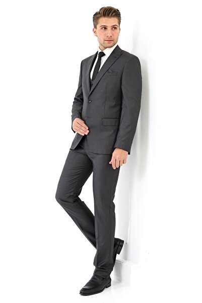 Presto 6 Drop Gray Slimfit Men's Suit - with Vest, 581-090