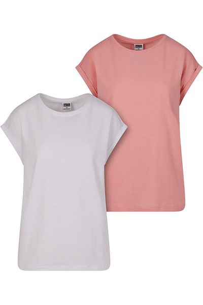 Urban Classics Damen Ladies Extended Shoulder Tee 2-pack