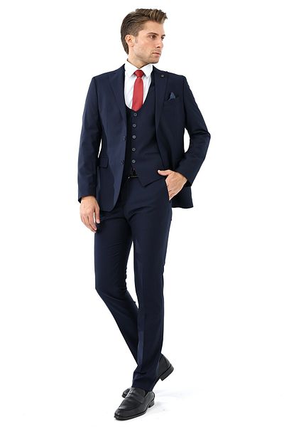 Presto بدلة Slimfit للرجال مع سترة 6 Drop Navy 581-250