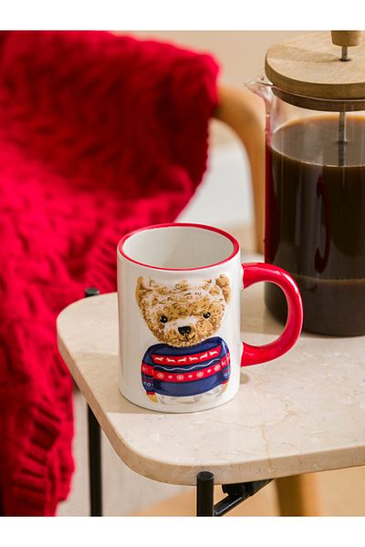 LC Waikiki Teddy Printed Ecru Ceramic Mug