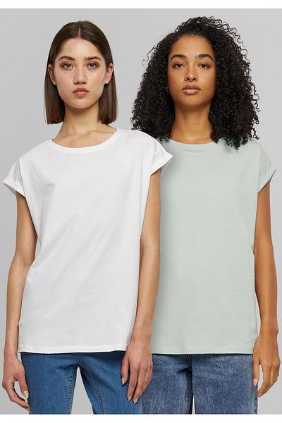 Urban Classics Damen Ladies Extended Shoulder Tee 2-pack